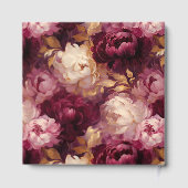 Romantic Blush Bourgogne Gold Mariage Livre d'hôte (Verso)