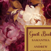 Romantic Blush Bourgogne Gold Mariage Livre d'hôte