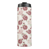 Romantic Blush & Burgundy Peony Floral Pattern Thermosbeker (Voorkant)