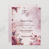 Romantic Blush Ethereal Mauve Wedding Invitation (Devant / Derrière)