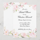 Romantic Blush Floral Birdal Shower Kaart (Voorkant / Achterkant)