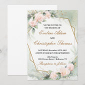Romantic Blush Floral Eucalyptus Weddenschap Kaart (Voorkant / Achterkant)