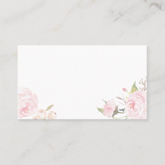 Romantic Blush Floral Flat Place Cards Plaatskaartje (Voorkant)