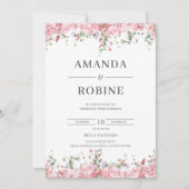 Romantic Blush Floral Wedding Invitation (Devant)