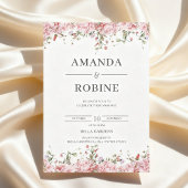 Romantic Blush Floral Wedding Invitation