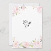 Romantic Blush Floral Wedding Invitation Kaart (Achterkant)
