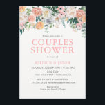 Romantic Blush Flowers Couples Shower Invitation<br><div class="desc">Écart romantique de l'Wedding shower à fleurs</div>