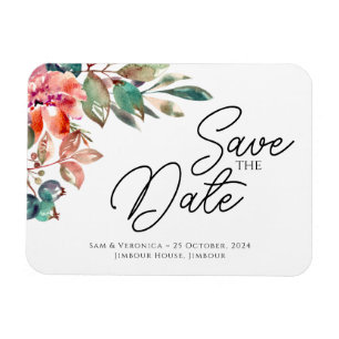 Romantic Blush Mauve Horizontal Save the Date Magneet