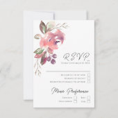 Romantic Blush Mauve Vertical RSVP-kaart RSVP Kaartje (Voorkant)