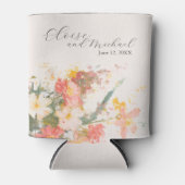 Romantic Blush Painted Floral Wedding Blikjeskoeler (Voorkant)
