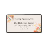 Romantic Blush Painted Floral Wedding Etiket (Voorkant)