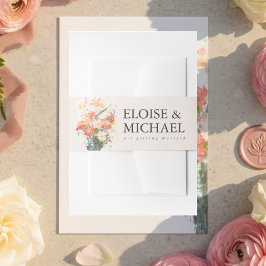 Romantic Blush Painted Floral Wedding Uitnodigingen Wikkel