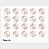 Romantic Blush Pink Floral 50th Birthday Stickers (Feuille)
