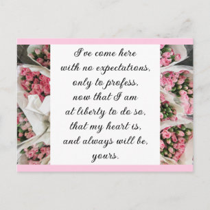 Romantic Blush Pink Floral Jane Austen Love Quote Briefkaart