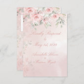 Romantic Blush Pink Secret Garden Rozen RSVP (Voorkant / Achterkant)