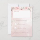 Romantic Blush Pink Secret Garden Rozen RSVP Kaartje (Achterkant)