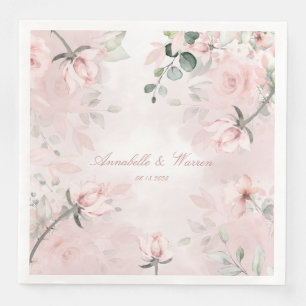 Romantic Blush Pink Secret Garden Rozen Weddenscha Servet