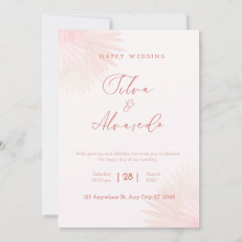 🌸 Romantic Blush Pink Wedding Invitation Kaart