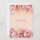 Romantic Blush Roses Elegant Weddding Kaart (Achterkant)