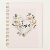 Romantic Blush Roses Feathers Heart Love (Devant)