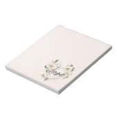 Romantic Blush Roses Feathers Heart Love Notitieblok (Gedraaid)