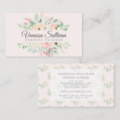 Romantic Blush Waterverf Floral Visitekaartjes (Voorkant / Achterkant)