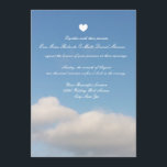 Romantic blye ciel blanc nuages blancs invitations<br><div class="desc">Un ciel bleu romantique obscurcit les invitations aux mariages. Qualité de texte et de papier élégants et personnalisables. Conception de photos romantiques avec texte de coeur et de script.</div>