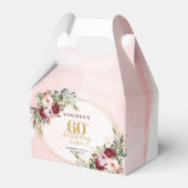 Romantic Boho Blush Gold Floral 60th Birthday Bedankdoosjes (Voorkant Zijde)