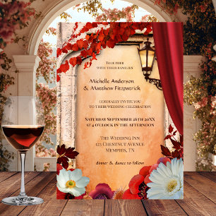 Romantic Boho Chic Autumn Wedding Uitnodiging