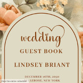 Romantic Boho Copper Ivory Sage Flower Wedding  Gastenboek