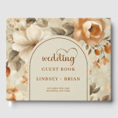 Romantic Boho Copper Ivory Sage Flower Wedding  Gastenboek (Voorkant)