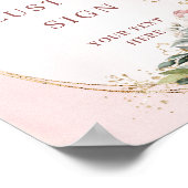 Romantic Boho Dusty Pink Floral Custom Sign Poster (Hoek)