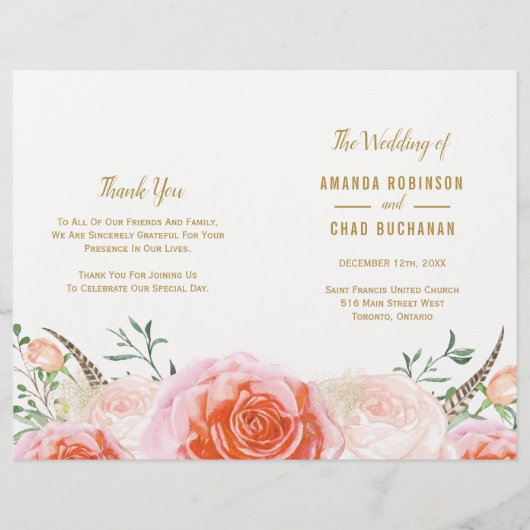 Romantic Boho Tribal Wedding Programs (Voorkant)