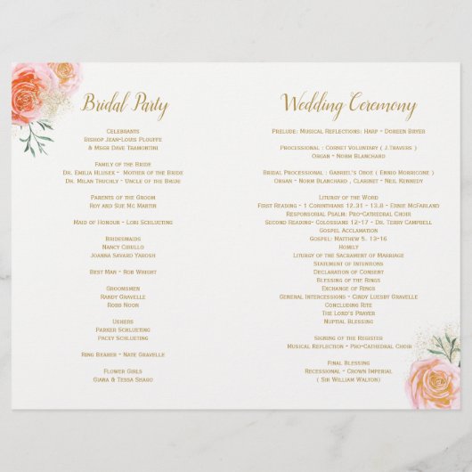 Romantic Boho Tribal Wedding Programs (Achterkant)