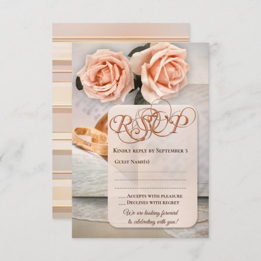 Romantic Book Lovers Wedding RSVP Kaart (Voorkant / Achterkant)