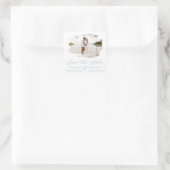 Romantic borst roodbruin Lijst sparen de Datum Vierkante Sticker (Tas)
