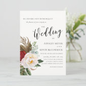 Romantic Botanical Floral Wedding Kaart (Staand voorkant)