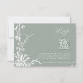 Romantic Botanical Garden Wedding Sage Green RSVP Kaartje (Voorkant)