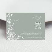 Romantic Botanical Garden Wedding Sage Green RSVP Kaartje
