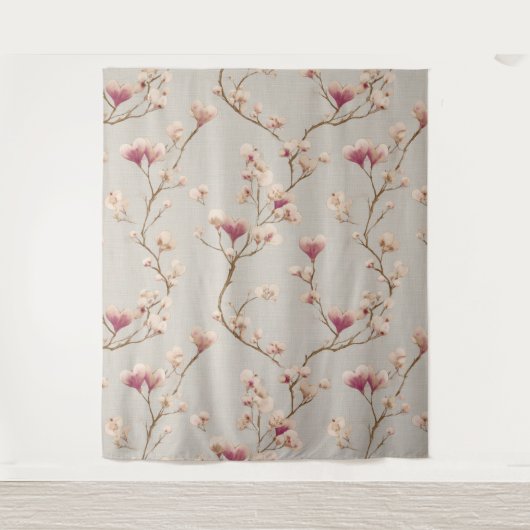Romantic Botanical Wall Tapestry – Heart Blossom Wandkleed (Voorkant)