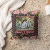Romantic Bouquet Soft Pink Floral Photo Pillow Kussen (Deken)