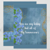 Romantic Boyvriend Blauwgroen Blue Floral Valentij (Voorkant / Achterkant)