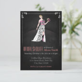 Romantic Bridal shower modern invitation (Debout devant)