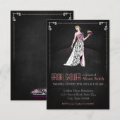 Romantic Bridal shower modern invitation (Devant / Derrière)