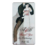 ROMANTIC BRIDE EN GROOM WEDDING ARTIJ Dank u Etiket (Voorkant)