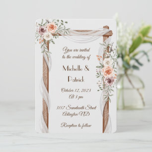 Romantic bruiloft uitnodiging rustic