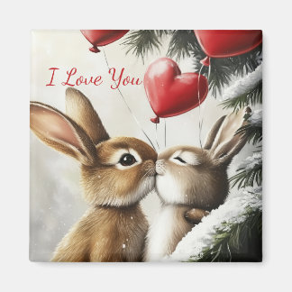 Romantic Bunny Couple Valentine's Day Magnet Magneet