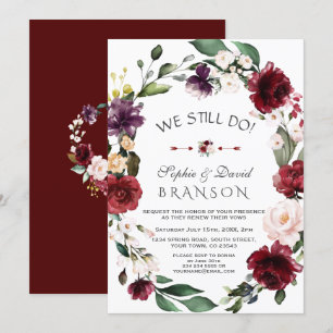 Romantic Burgundy Blush Floral WE DOEN NOG STEEDS Kaart
