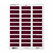 Romantic Burgundy Calligraphy Return Label (Full Sheet)