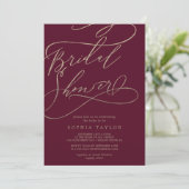 Romantic Burgundy Calligraphy Vrijgezellenfeest Kaart (Staand voorkant)